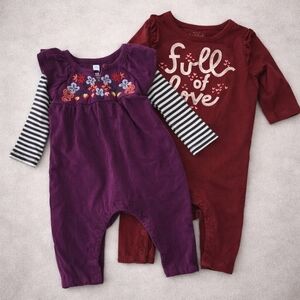 Cat & Jack Baby Romper in Rich Burgundy Tea Baby Romper In Purple Size 3-6M